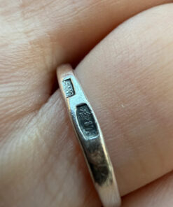 Size M ,Vintage USSR Sterling Silver Ring, 875 Silver, (r)