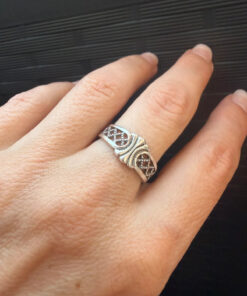 Vintage Soviet Silver Ring – Exquisite Craftsmanship & Victorian Aesthetic (r)