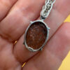 Vintage Exquisite Silver Pendant with Natural Agate