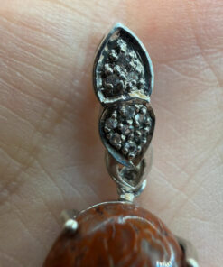Vintage Exquisite Silver Pendant with Natural Agate