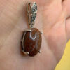 Vintage Exquisite Silver Pendant with Natural Agate
