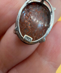 Vintage Exquisite Silver Pendant with Natural Agate