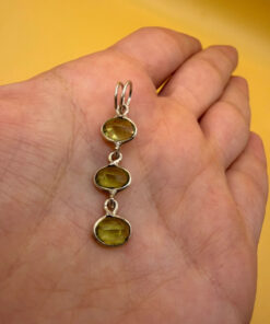 925 Sterling Silver Peridots Pendant- Bail Added On Later -27