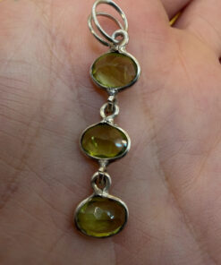 925 Sterling Silver Peridots Pendant- Bail Added On Later -27