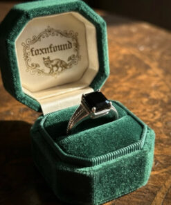 Vintage stunning 925 Sterling Silver Onyx Ring -UK Size O