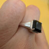 Vintage stunning 925 Sterling Silver Onyx Ring -UK Size O