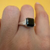 Vintage stunning 925 Sterling Silver Onyx Ring -UK Size O