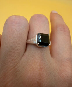 Vintage stunning 925 Sterling Silver Onyx Ring -UK Size O