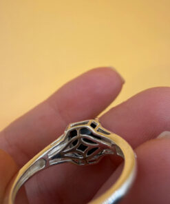 Vintage stunning 925 Sterling Silver Onyx Ring -UK Size O
