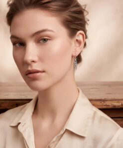 925 Sterling Silver Topaz Celtic Drop Earrings