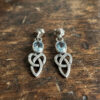 925 Sterling Silver Topaz Celtic Drop Earrings