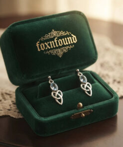 925 Sterling Silver Topaz Celtic Drop Earrings