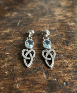 925 Sterling Silver Topaz Celtic Drop Earrings