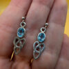 925 Sterling Silver Topaz Celtic Drop Earrings