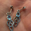 925 Sterling Silver Topaz Celtic Drop Earrings