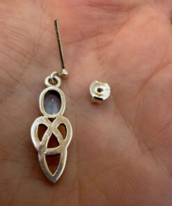 925 Sterling Silver Topaz Celtic Drop Earrings
