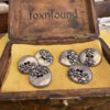 Lot of 6 Vintage 1960s Soviet Silver Tone Metal Buttons with Flower Design