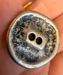Lot of 6 Vintage 1960s Soviet Silver Tone Metal Buttons with Flower Design