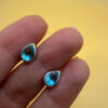 925 Sterling Silver Topaz Stud Earrings