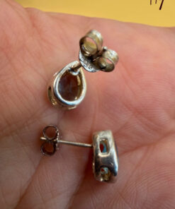 925 Sterling Silver Topaz Stud Earrings