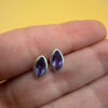 925 Sterling Silver Amethyst Stud Earrings