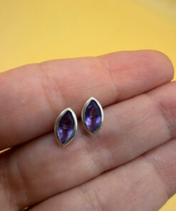 925 Sterling Silver Amethyst Stud Earrings