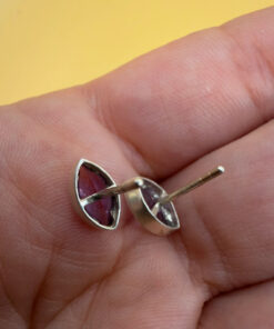 925 Sterling Silver Amethyst Stud Earrings