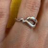Soviet vintage 925 sterling silver ring 90s Uk size O (vv)