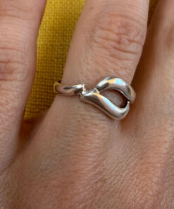 Soviet vintage 925 sterling silver ring 90s Uk size O (vv)
