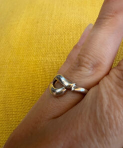 Soviet vintage 925 sterling silver ring 90s Uk size O (vv)