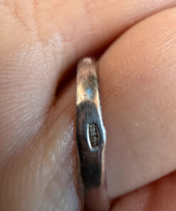 Soviet vintage 925 sterling silver ring 90s Uk size O (vv)
