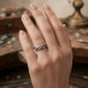 925 sterling silver vintage filigree ring, size O (vv)