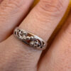 925 sterling silver vintage filigree ring, size O (vv)