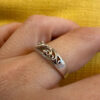 925 sterling silver vintage filigree ring, size O (vv)