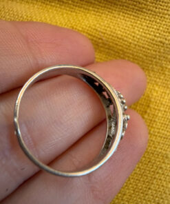 925 sterling silver vintage filigree ring, size O (vv)