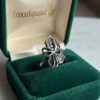 Vintage Soviet Ukrainian Sterling Silver Floral Filigree Ring, 925 Silver, Size R (v1)