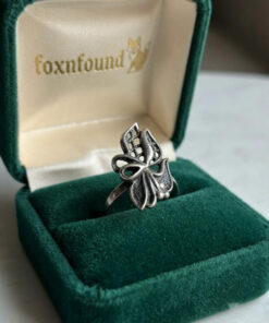 Vintage Soviet Ukrainian Sterling Silver Floral Filigree Ring, 925 Silver, Size R (v1)