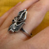 Vintage Soviet Ukrainian Sterling Silver Floral Filigree Ring, 925 Silver, Size R (v1)