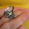 Vintage Soviet Ukrainian Sterling Silver Floral Filigree Ring, 925 Silver, Size R (v1)