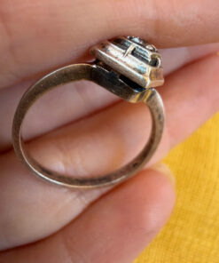 Soviet Era golden plated Sterling Silver 925 Ring Vintage Baltic Treasure ,Size O 1/2 (v1)
