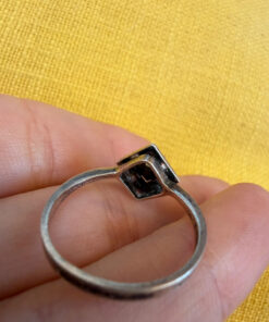 Soviet Era golden plated Sterling Silver 925 Ring Vintage Baltic Treasure ,Size O 1/2 (v1)