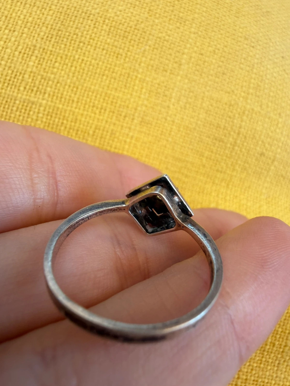 Soviet Era golden plated Sterling Silver 925 Ring Vintage Baltic Treasure ,Size O 1/2 (v1)