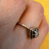 Soviet Era golden plated Sterling Silver 925 Ring Vintage Baltic Treasure ,Size O 1/2 (v1)