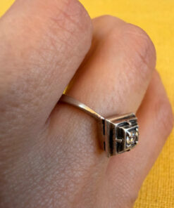 Soviet Era golden plated Sterling Silver 925 Ring Vintage Baltic Treasure ,Size O 1/2 (v1)