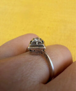 Soviet Era golden plated Sterling Silver 925 Ring Vintage Baltic Treasure ,Size O 1/2 (v1)