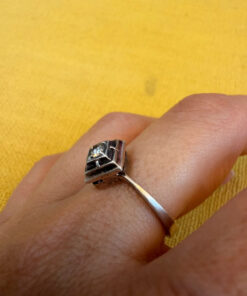 Soviet Era golden plated Sterling Silver 925 Ring Vintage Baltic Treasure ,Size O 1/2 (v1)