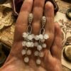Natural Milky Quartz Beaded Silver
Earrings