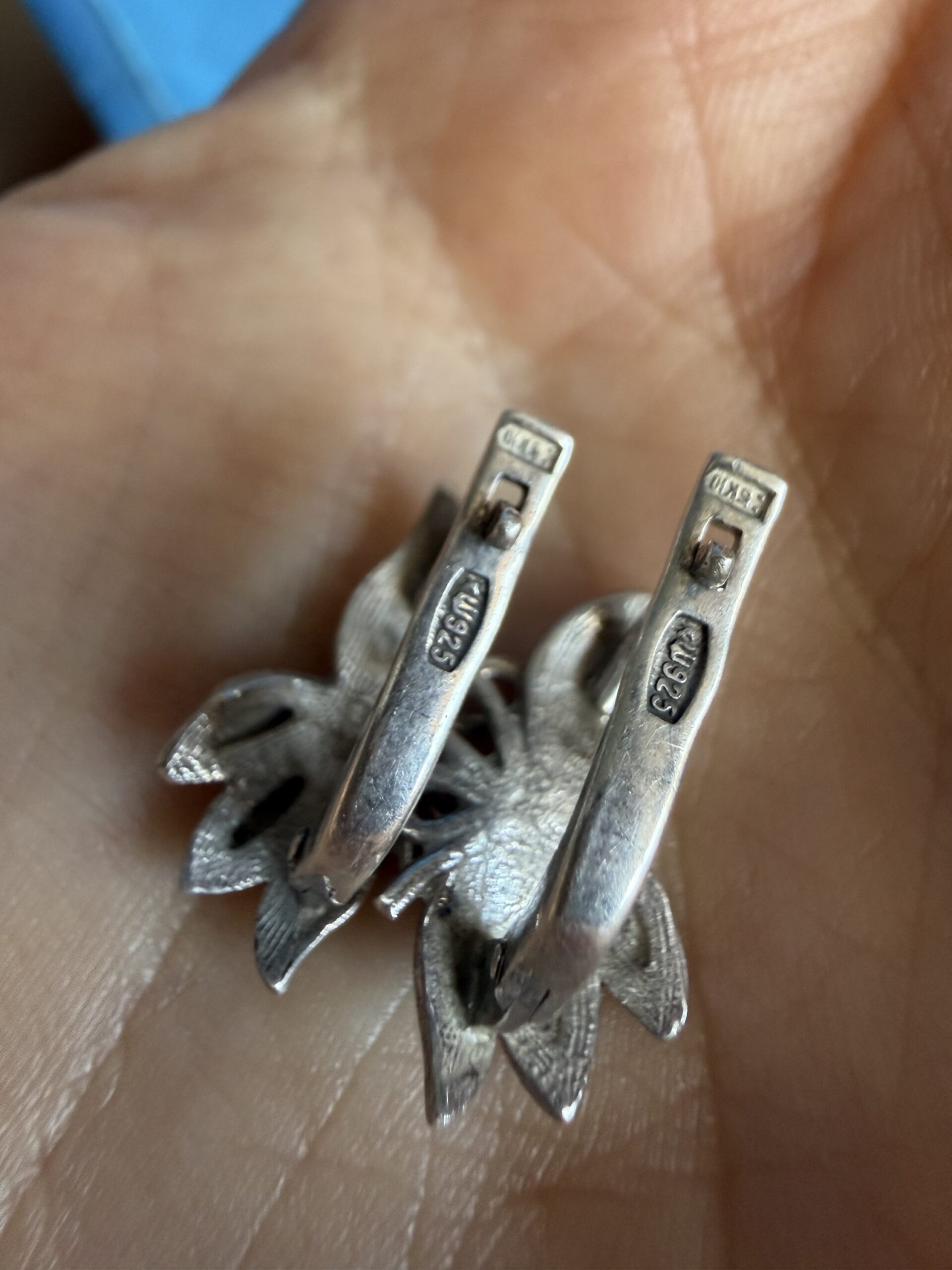 Vintage Soviet Union 925 Sterling Silver Earrings ~200
