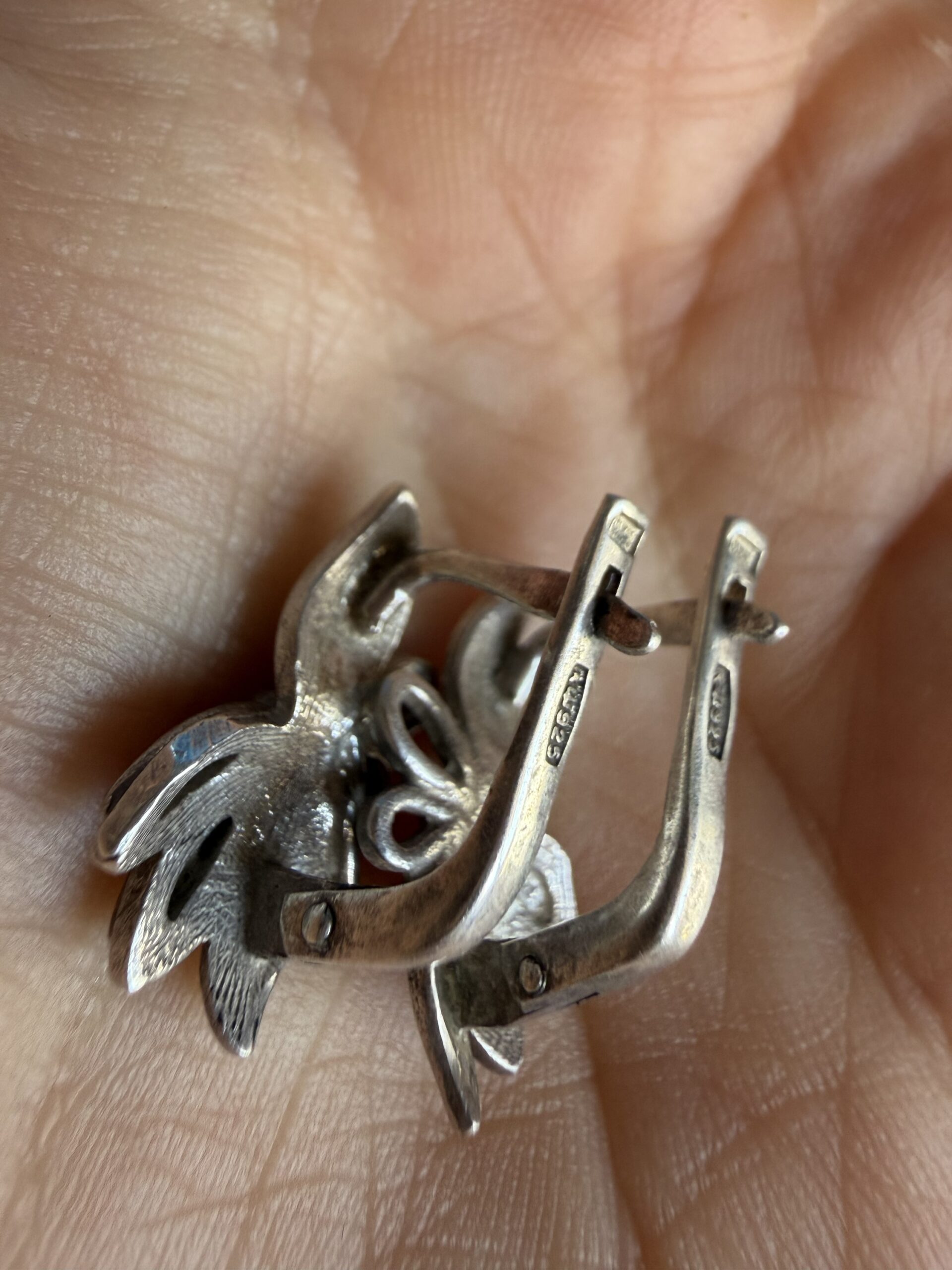 Vintage Soviet Union 925 Sterling Silver Earrings ~200