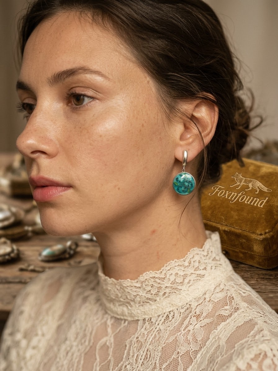 Handcrafted Georgian sterling Silver Minankari Earrings ~200